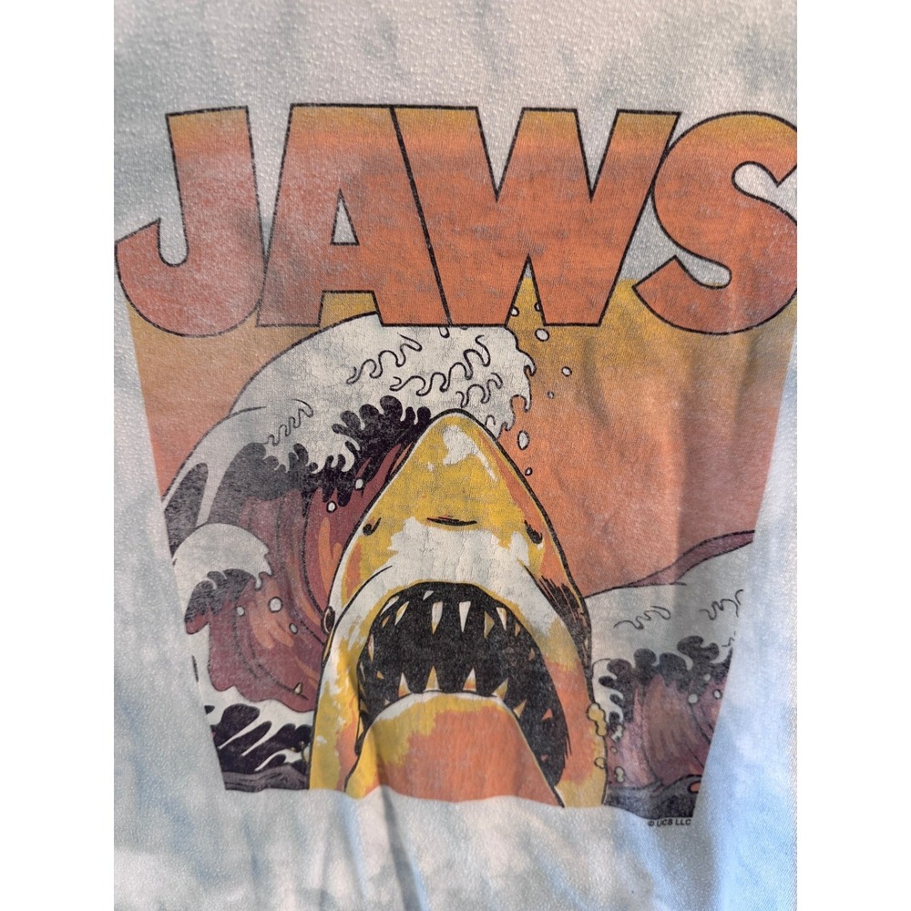 Old Navy Kids Jaws Movie Graphic Tie Dye T-Shirt Grey Large 10-12 - Picture 3 of 5
